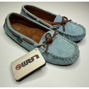 Lamo Sabrina Moc II Loafer Womens 9 Mint Blue Suede Slip On Moccasins